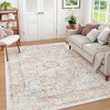 Lahome  Large Floral Border Contrast Short Pile Velvet Rectangular Indoor Area Rug - 2 of 4