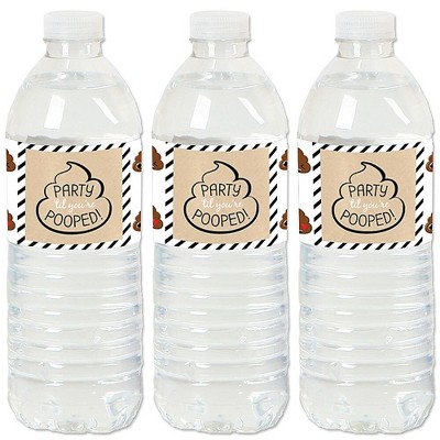 Big Dot of Happiness Party 'Til You're Pooped - Poop Emoji Party Water Bottle Sticker Labels - Set of 20