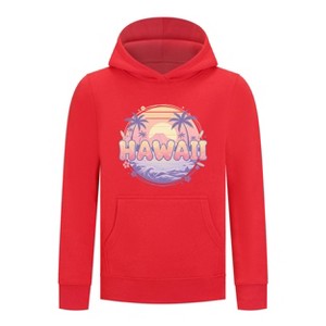 Everyday Kids Hawaii Sunset Pullover Hoodie – Tropical Beach Palm Tree Sweatshirt - 1 of 4