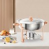TackView Chafing Dish Buffet Set, 5L Round Chafing Dishes, Stainless Steel Detachable Alcohol Chafer Warmer, for Buffet Serving, Party - 2 of 4