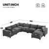 118'' Oversized Chenille Modular U-Shaped Sectional Cloud Sofa with Movable Storage Ottoman, Free combination - 3 of 4