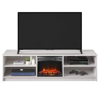 Newton Electric Fireplace Insert with 4 Shelves TV Stand for TVs up to 75" - Room & Joy