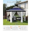 13x13ft Pop Up Gazebo Outdoor Canopy Tent with Mosquito Netting and 3 Adjustable Height, One Push Setup for Backyard Patio Garden Outside Blue - 4 of 4