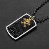 Crucible Men's Black Crystal Skull Charm Dog Tag Steel Necklace - 24" - 3 of 4
