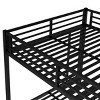 TopComfy Beds Queen over Queen Heavy Duty Metal Bunk Bed with Twin Trundle Space Saving Design Bedroom Furniture for Bedroom, Black, 63"*65"*116.18" - 3 of 4