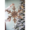 Dexmalle Set of 2 Hanging Large Fir Wood Snowflake Ornaments - 3 of 4
