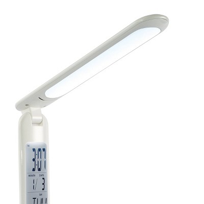 White Cordless Adjustable LED Task Lamp with Digital Display
