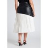 ELOQUII Women's Plus Size Mixed Media Pleated Skirt - 4 of 4