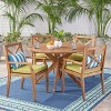 Christopher Knight Home Llano Outdoor Acacia Wood 5 Piece Dining Set with Water Resistant Cushion - 2 of 4