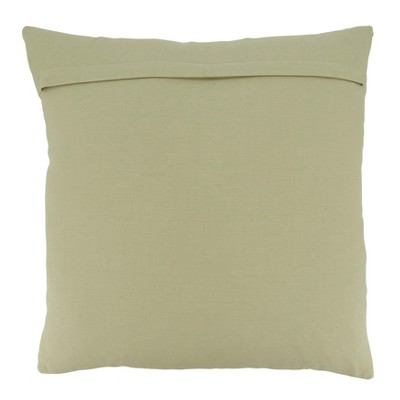Ivory Cotton Dash Line Throw Pillow with Down Filling