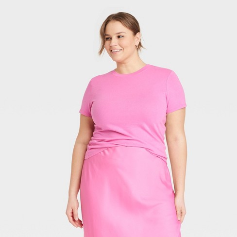 Women's Short Sleeve T-Shirt - A New Day™ Pink XXL