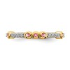 Black Bow Jewelry 2mm 14k Yellow Gold Pink Tourmaline & .08 Ctw Diamond Stackable Band - 4 of 4