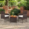 Tangkula Outdoor 2 PCS Rattan Dining Chair Patio Cushioned Arm Chair w/Zipper Brown - 4 of 4