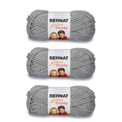 Bernat Super Value Solid Yarn-Grey Ragg, Multipack Of 3 