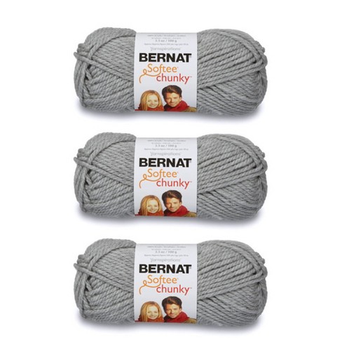 Bernat Softee Chunky Gray Heather Yarn - 3 Pack Of 100g/3.5oz - Acrylic - 6  Super Bulky - 108 Yards - Knitting/crochet : Target