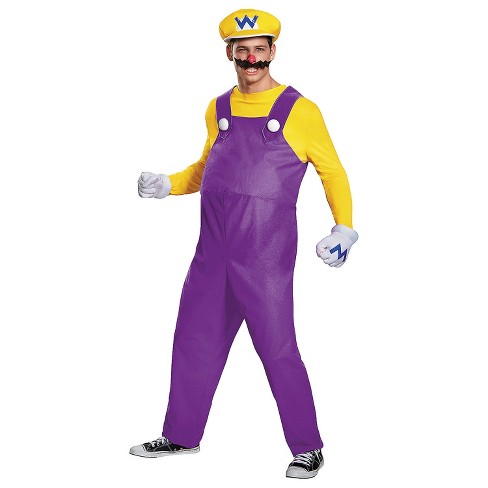 Mens Wario Deluxe Costume - Large/X Large - Multicolored