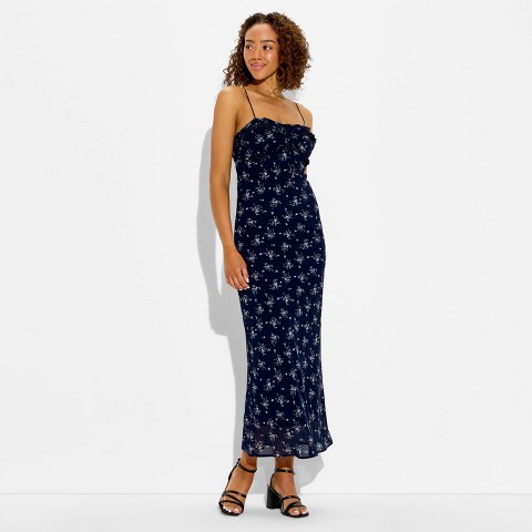 Женские платья Wild Fable Women's Sleeveless Maxi Empire Waist Dress - Wild Fable™ Navy Blue Floral XL