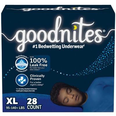 Goodnites Boys' Nighttime Bedwetting Underwear - Xl - 28ct : Target