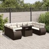 vidaXL 10 Piece Patio Sofa Set with Cushions - Brown and Cream without storage - 2 of 4