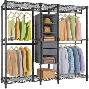 VIPEK V4C Garment Rack with Cover Heavy Duty Covered Clothes Rack, White Metal Closet Rack with Gray Cover