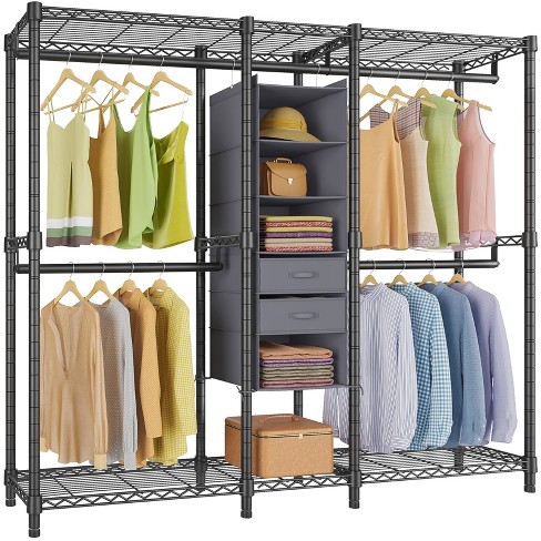 VIPEK S3 Heavy Duty Garment Rack Free Standing Clothes Rack Closet Storage  Organizer Large Wardrobe with 6-Tier Shoe Rack, Black