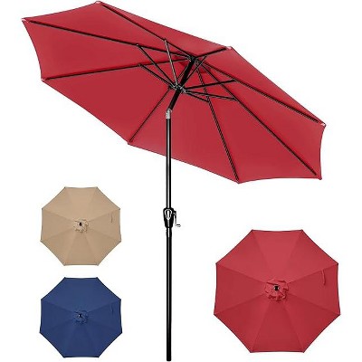 Gulches Red 120-Inch Patio Umbrella with Crank and Tilt for Versatile Outdoor Use