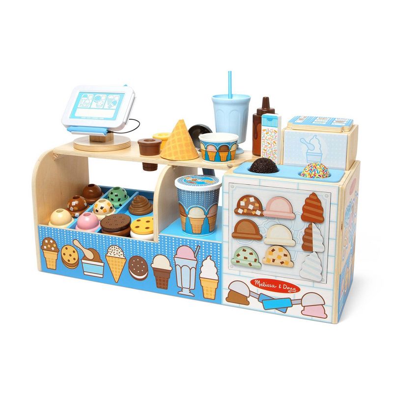Melissa &#38; Doug Wooden Cool Scoops Ice Creamery Play Food Toy, 1 of 11