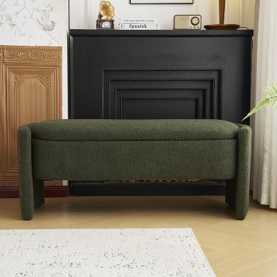 Grungis Oval Storage Benches with Hidden Storage,Modern Upholstered Storage Ottoman,Storage Ottoman Benches for Living Room,Bedroom