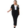 Agnes Orinda Women's Plus Size Sheer Ruffle Short Sleeve Open Front Cropped Chiffon Shrug - 3 of 4