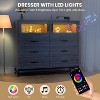8 Drawer Dresser for Bedroom with 2-Door Cabinet, LED Lights, Charging Station, Tall Storage Organizer Chest for Living Room/Hallway/Entryway - 4 of 4