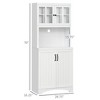 NicBex 70 Inch Tall Kitchen Pantry Storage Cabinet with 4 Doors and Microwave Space for Dining Room,Bathroom,Kitchen,White - 3 of 4