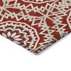 Red Beige And Ivory Floral Medallion Washable Indoor Outdoor Area Rug - 4 of 4