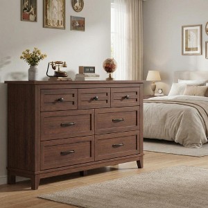COZONY 54” Wide 7-Drawer Dresser, Wooden Storage Chest with Deep