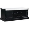 PAGED 42.5" L Distressed Storage Ottoman with Velvet Cushion, Entryway Bench with 2 Drawers and 2 Cabinets, Shoe Bench for Living Room, Entryway - 2 of 4
