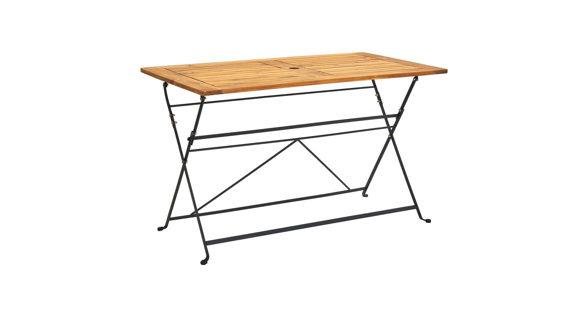 vidaXL Folding Patio Table 47.2"x27.6"x29.1" Solid Acacia Wood