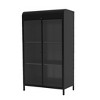 ORRD 47.6'' Metal Storage Cabinet with Glass Doors and Flip-Top, 4-Tier Freestanding Sideboard - 4 of 4