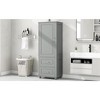 ORRD Tall Bathroom Storage Cabinet with 2 Drawers & Adjustable Shelf, White Freestanding MDF Organizer for Bathroom Essentials - 3 of 4