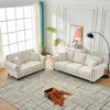 Modern 3+2 Seater Sofa with Rolled Arms, Chenille Upholstered Couch with Wood Legs and Nailhead Trim for Living Room, Apartment - 2 of 4