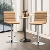 Dovelina Modern PU Leather Swivel Barstool Adjustable Bar Stool Set of 2 - 3 of 4