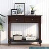 Console Tables, Farmhouse Entryway Table with 2 Drawers, Bottom Shelf, Solid Wood Frame and Legs Sofa Console - 4 of 4