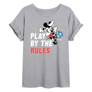 Women's - Disney - Play By The Rules Soccer Oversized Graphic T-Shirt - 1 of 4