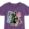 Girls' - Star Wars - Boba Fett Stickers Fitted Short Sleeve Graphic T-Shirt - 2 of 4