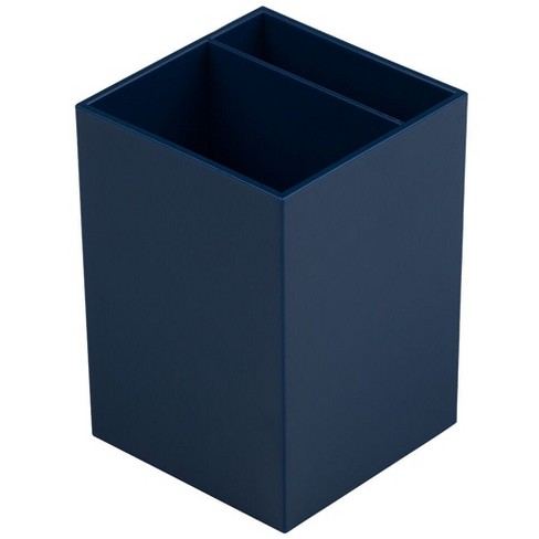 JAM PAPER Plastic Pen Holder - Navy Blue - Desktop Pencil Cup Sold  Individually