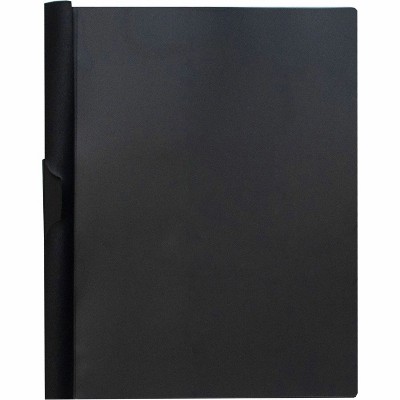Business Source Report Cover Side Clip 30 Sht Cap 8-1/2"x11" Black 78495