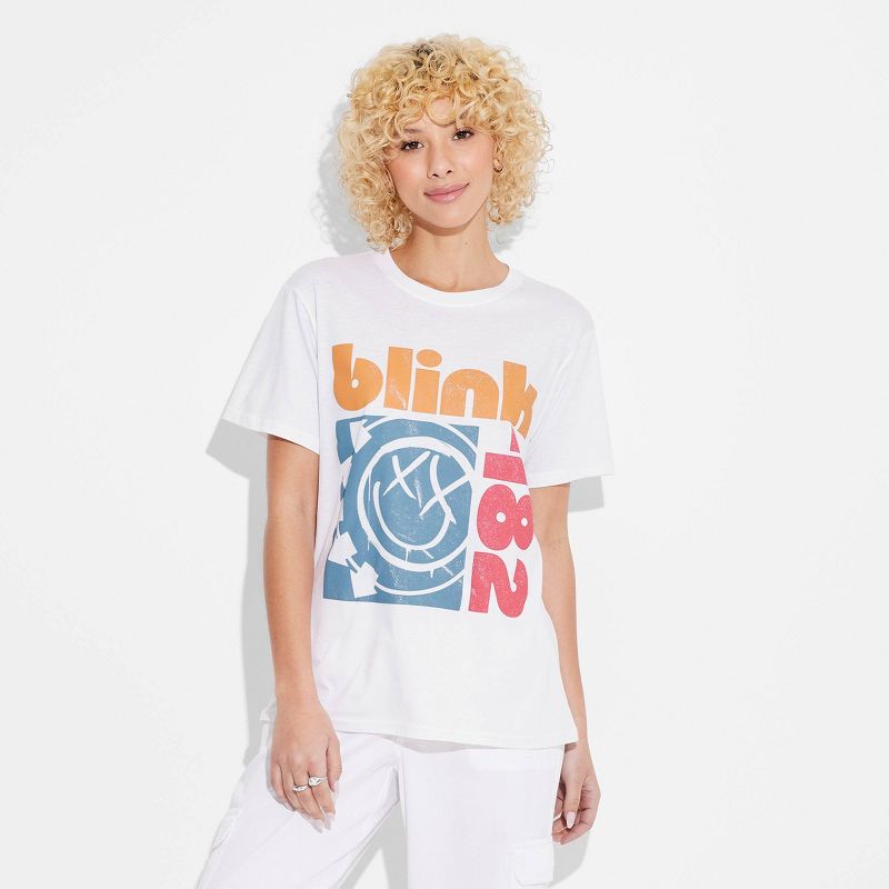 Women's Blink 182 Short Sleeve Graphic T-Shirt - White, 1 of 4