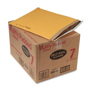 Sealed Air Jiffy Padded Self-Seal Mailer #7 14 1/4 x 20 Golden Brown 50/Carton 86048 - 1 of 1