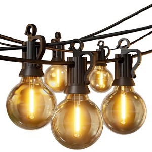 Itopfox Outdoor String Lights, 50FT 25 G40 Bulbs Shatterproof Patio Lights, IP65 Waterproof Dimmable Hanging Connectable Globe LED for Backyard - 1 of 4