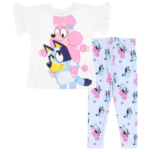 Bluey Character Print T-Shirt and Leggings Outfit, Kids