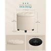 Round Storage Ottoman, 17.7" Dia. x 17.5" H, Sturdy Footrest with Legs, Supports 330 lb, Dark Gray, for Living Room & Bedroom - 3 of 4