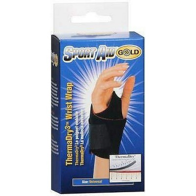 Sport Aid Gold Thermadry Wrist Wrap Universal Black